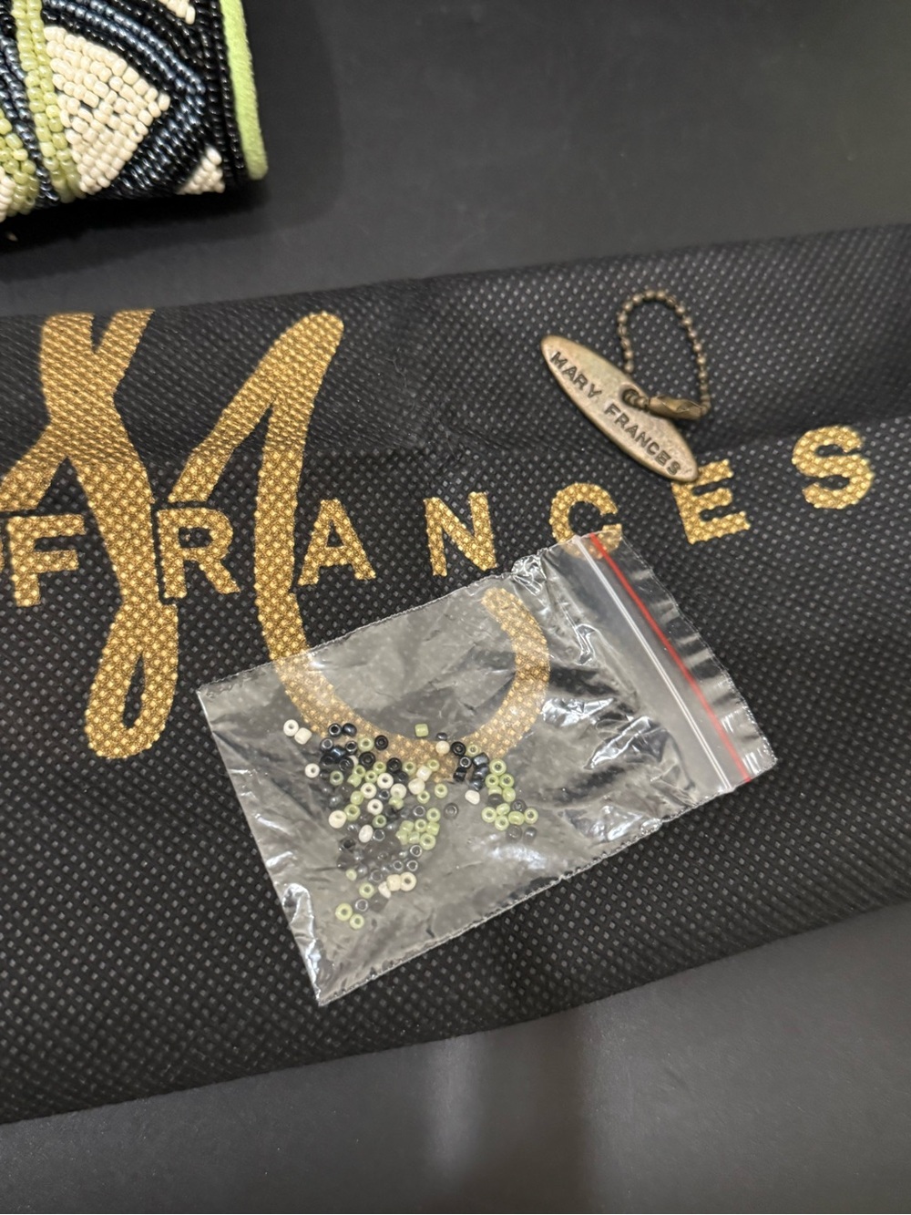 MARY FRANCES Geometric Beaded Natural Gemstones Cluster Embellished Evening Bag - Picture 16 of 16